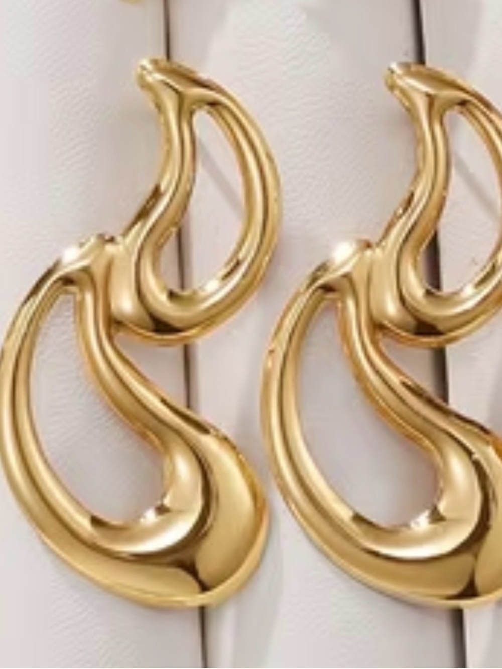 Gold Drop Sculptural Women's Earrings